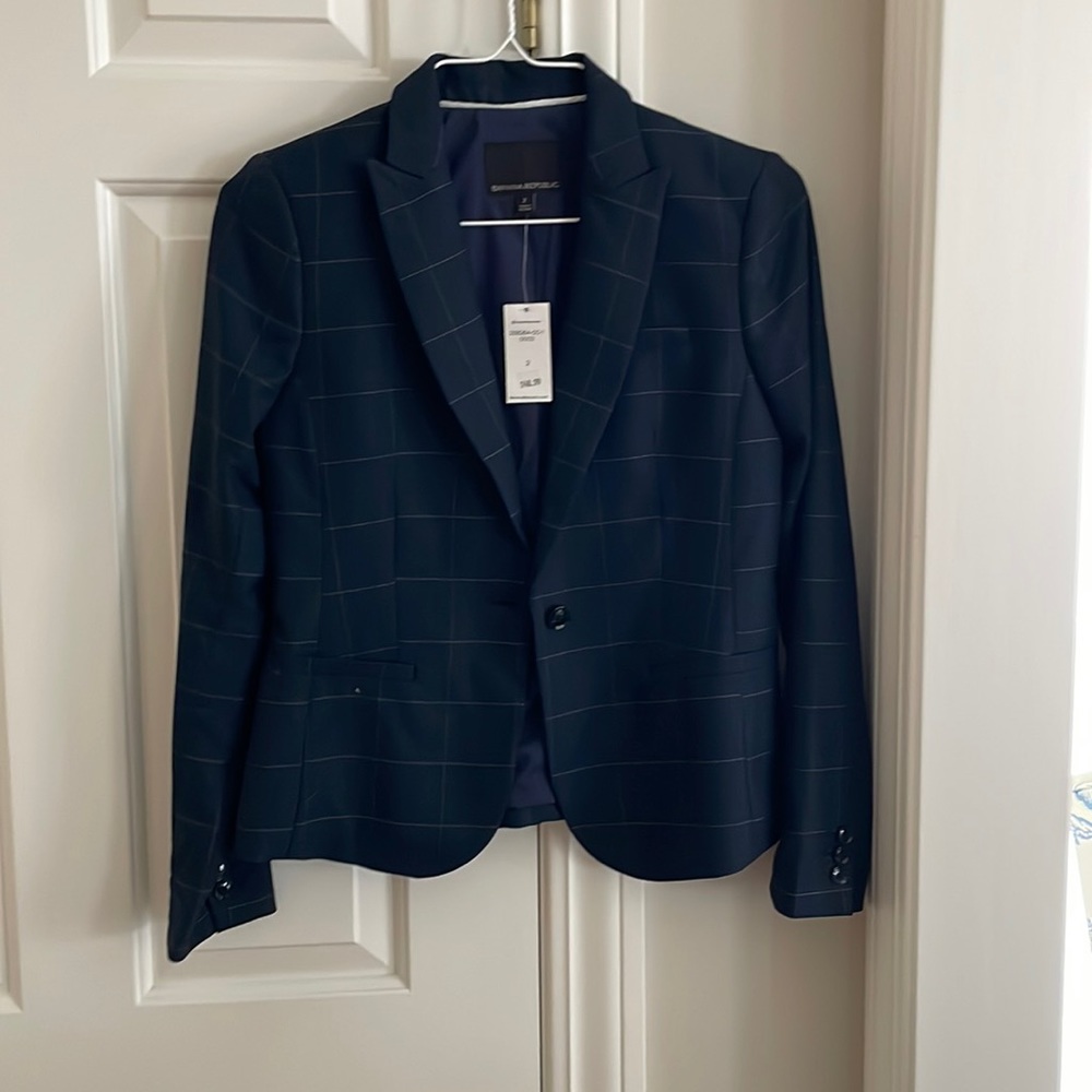 Banana Republic blazer.  Navy windowpane